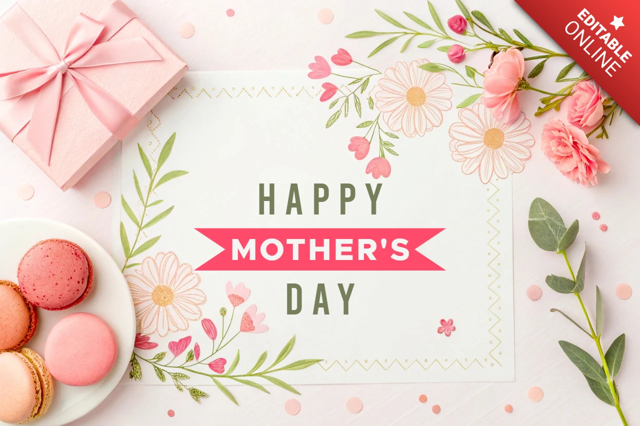Floral Mother's Day Card Design Template – Editable and Stylish