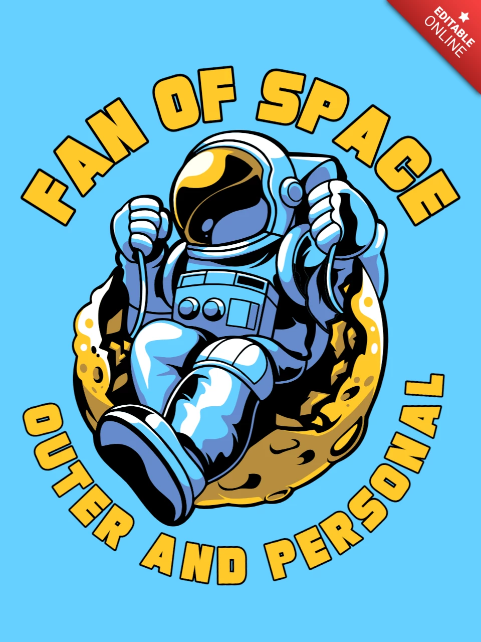 Fã do espaço exterior e pessoal com modelo de design de camiseta de astronauta