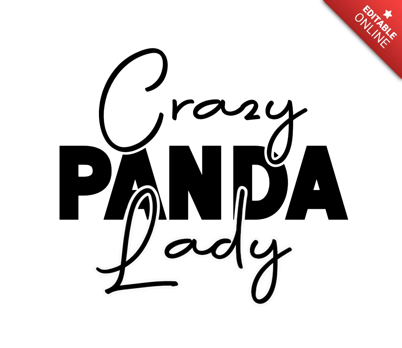 Modèle de t-shirt "Crazy panda lady
