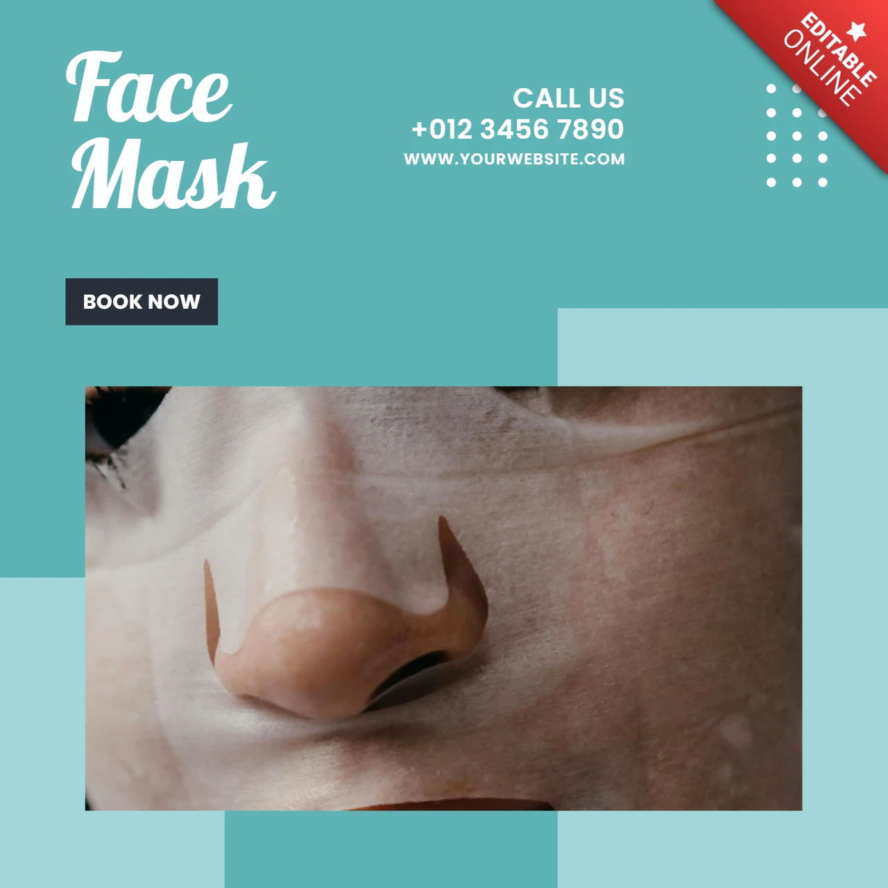 Skin Care Service Advertising Social Media Post Design Template