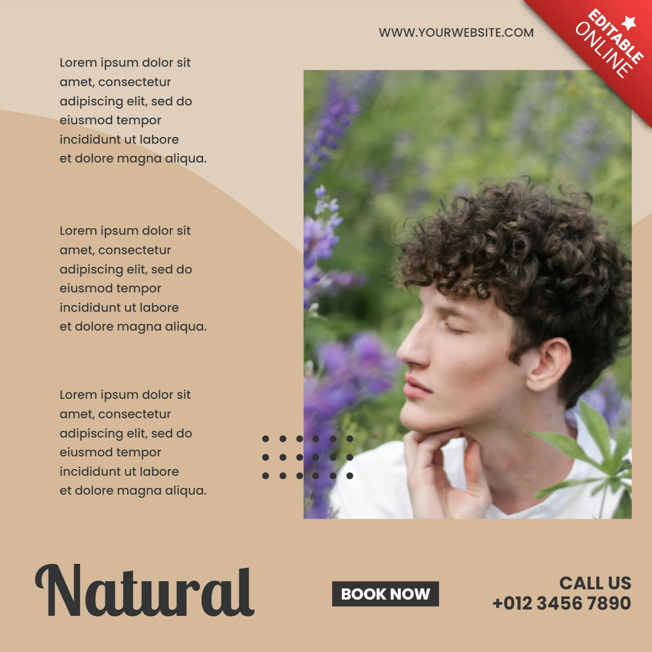 Modello di progettazione post Instagram promozionale spa beige chic