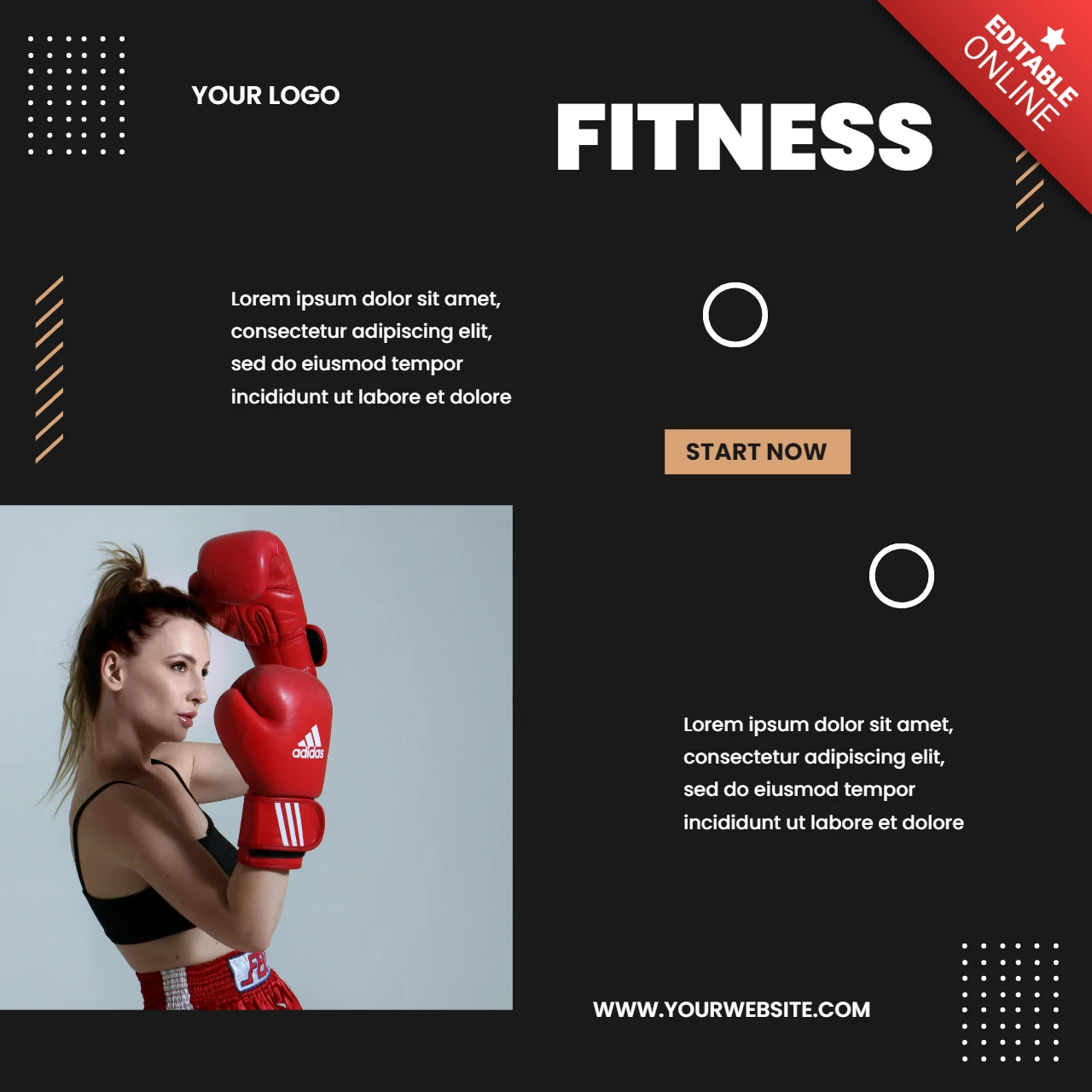 Modèle d'affiche pour les médias sociaux d'un centre de remise en forme