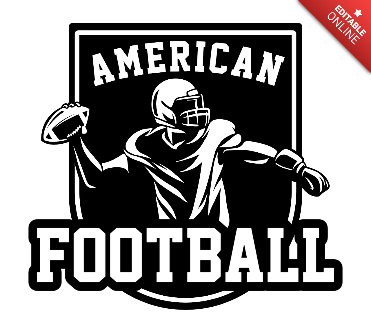 American Football Badge Logo Design Template