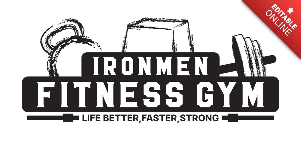 Iron Men Strong Fitness Center Logo Design Template