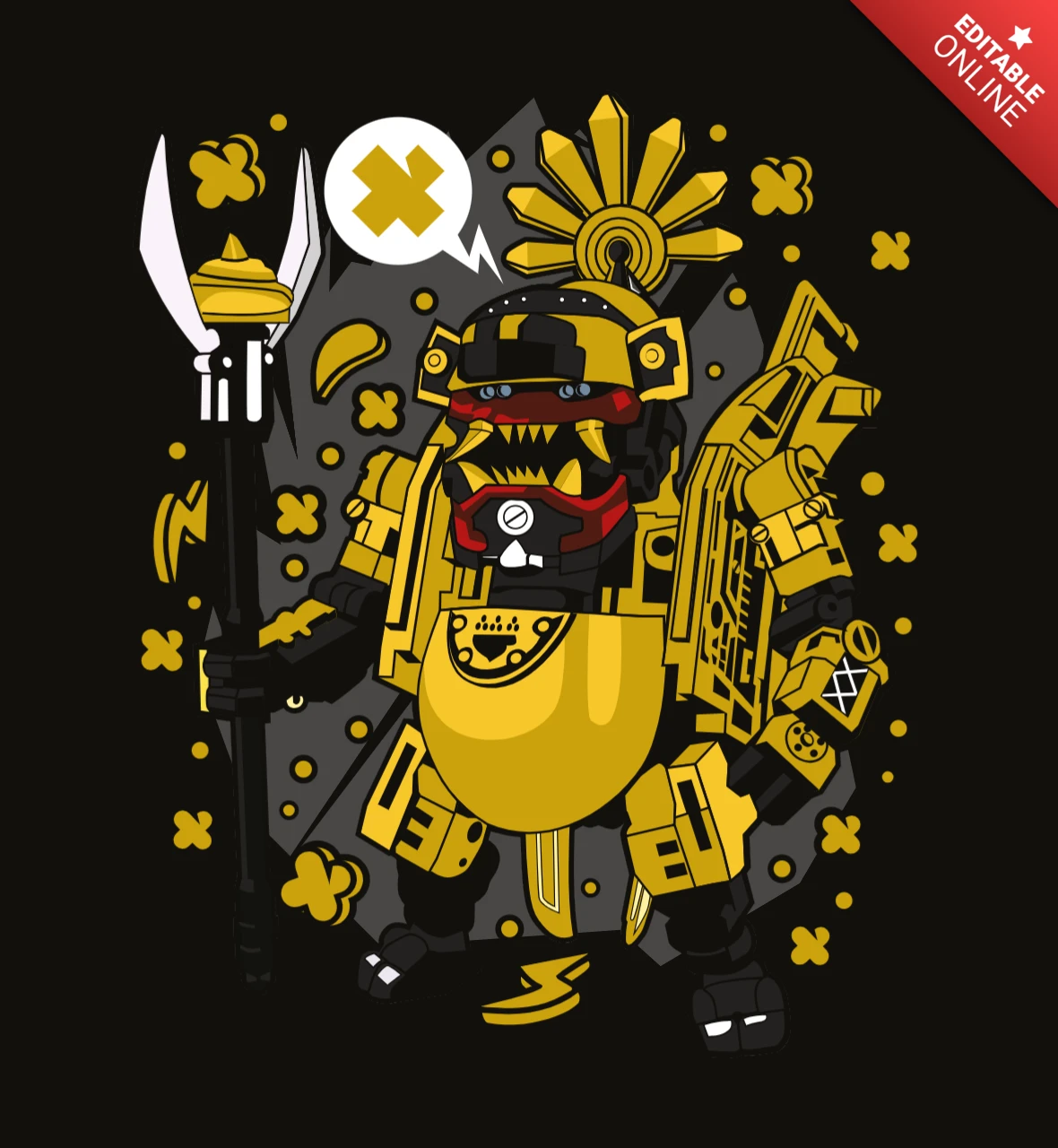 Dirty Man Gold Pop Culture T-Shirt Design Template