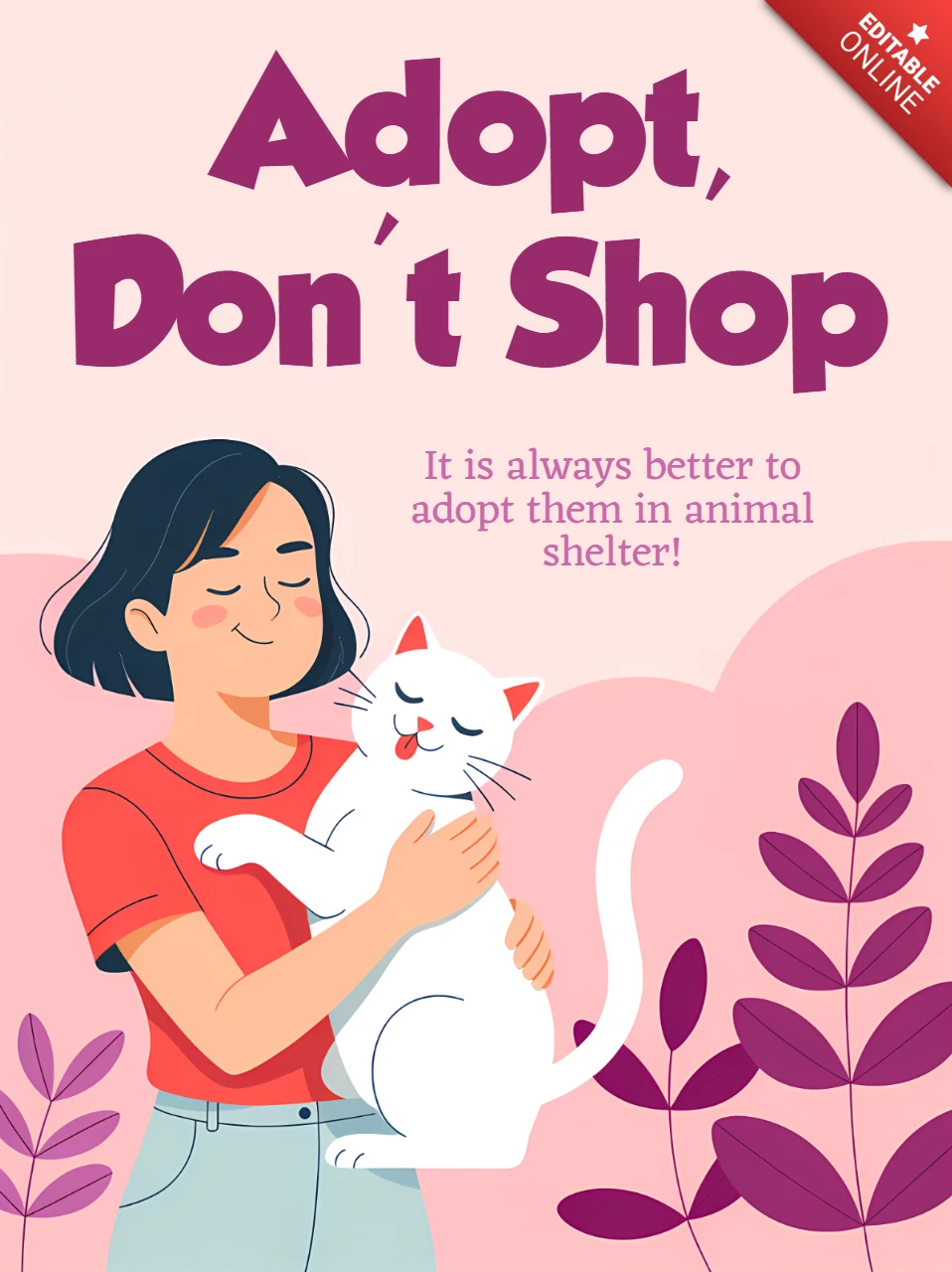 Adopt Don't Shop Design Template for Animal Shelter Awareness Poster