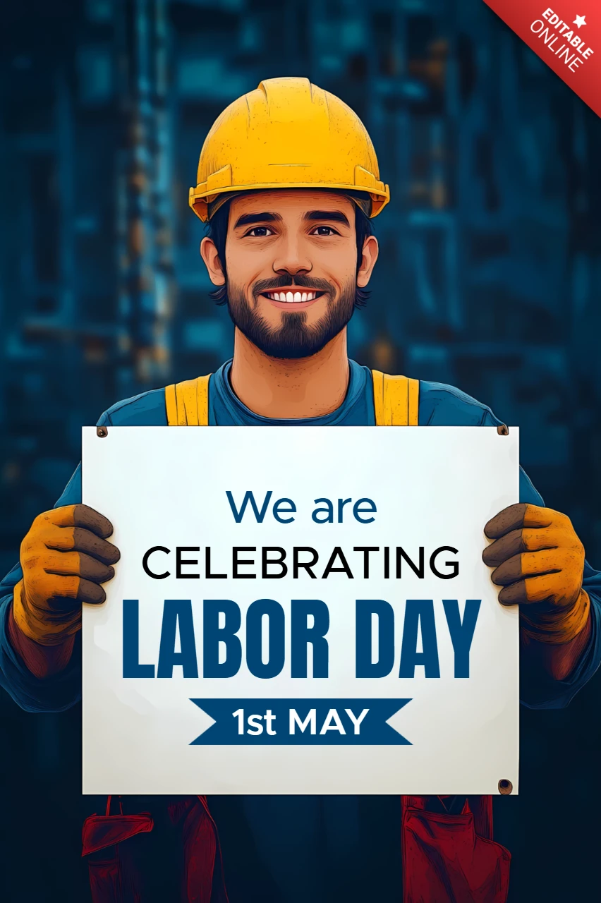 Plantilla de diseño de celebración del Día del Trabajo para trabajadores de la construcción