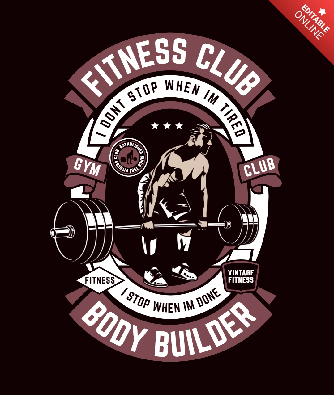 Modèle de conception de t-shirt de club de musculation