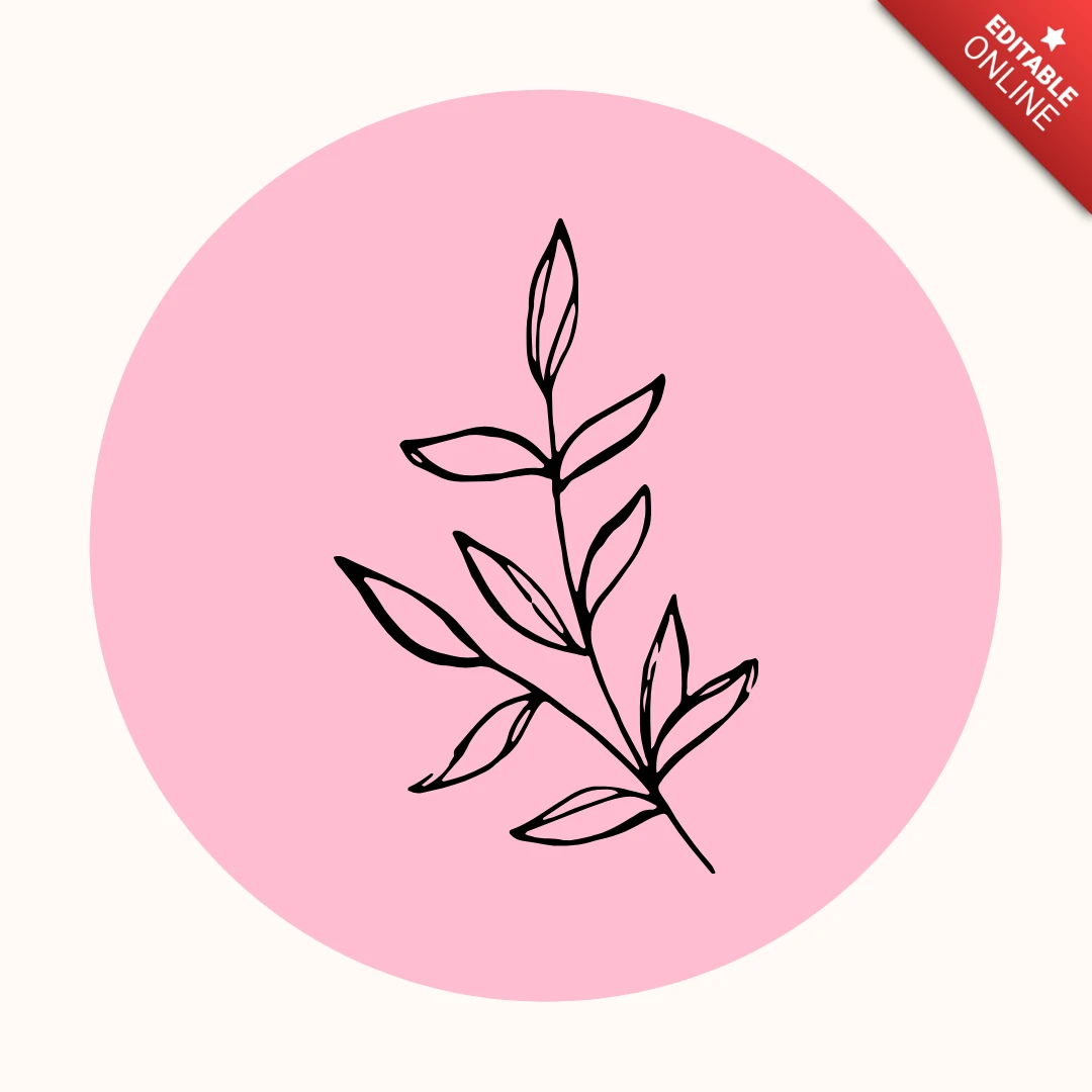 Blumenrosa Strichzeichnungen Instagram Story Highlight Cover Design Vorlage