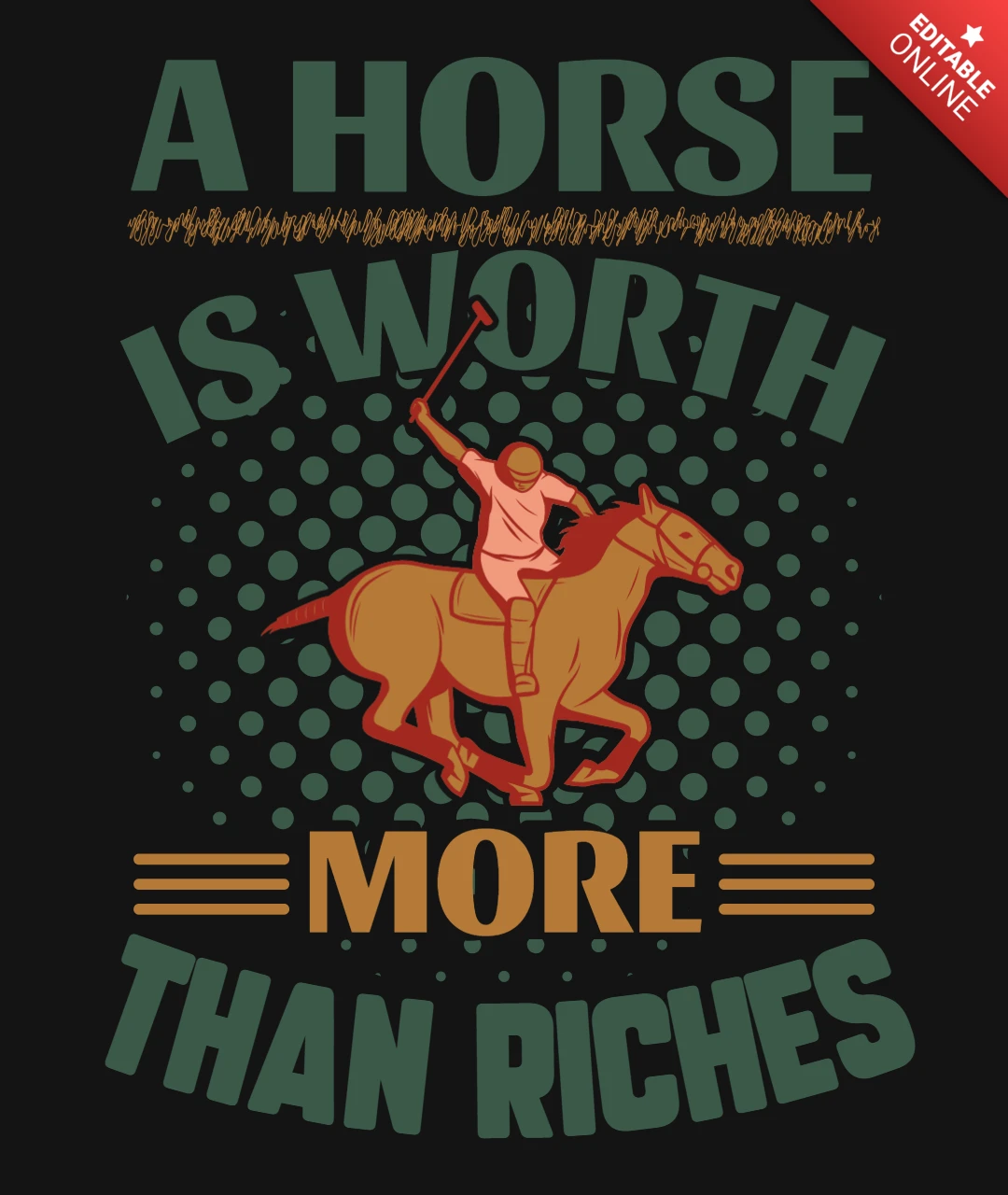 Un cheval vaut plus que des richesses - modèle de t-shirt racing