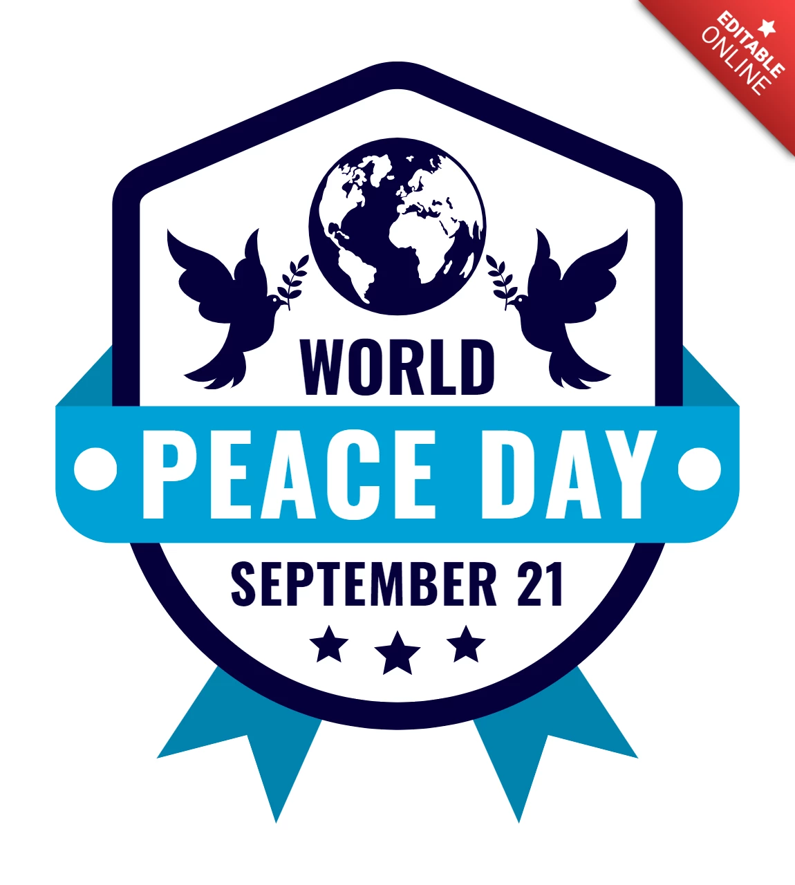 World Peace Day Logo Design Template