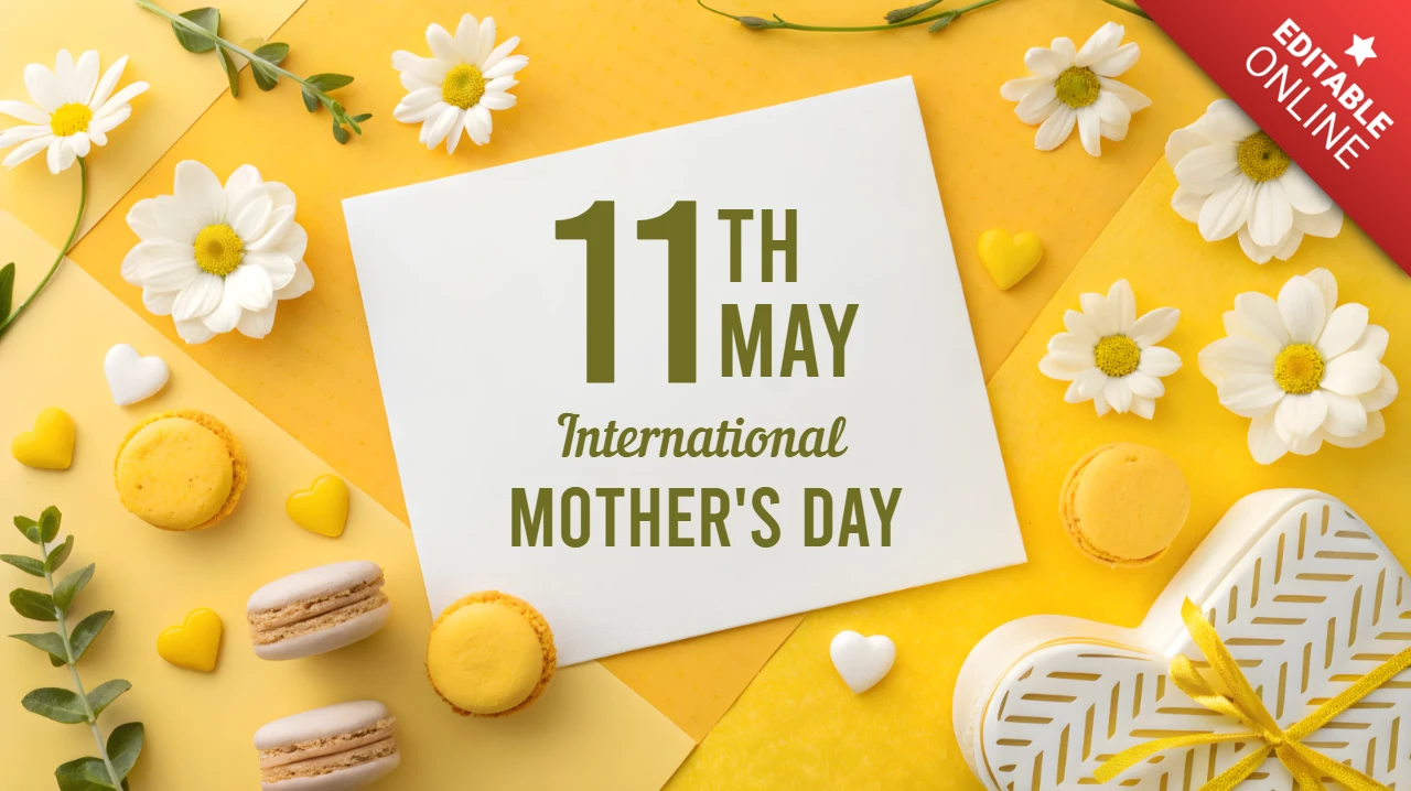 Editable Mother's Day Celebration Template - Bright Floral Design for May 11th