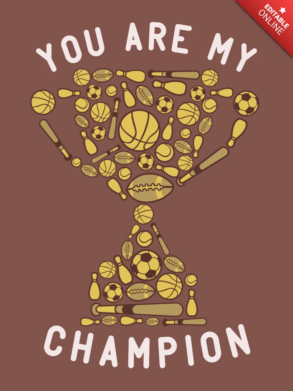 Plantilla de diseño de camiseta de copa de campeón