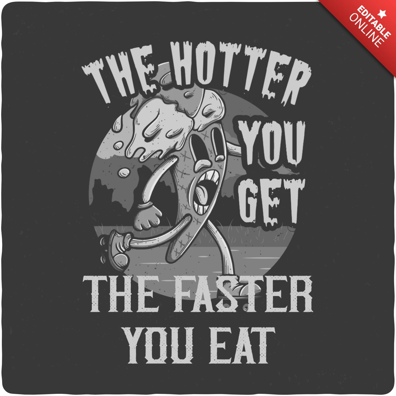 Seltsame eiscreme charakter t-shirt design vorlage