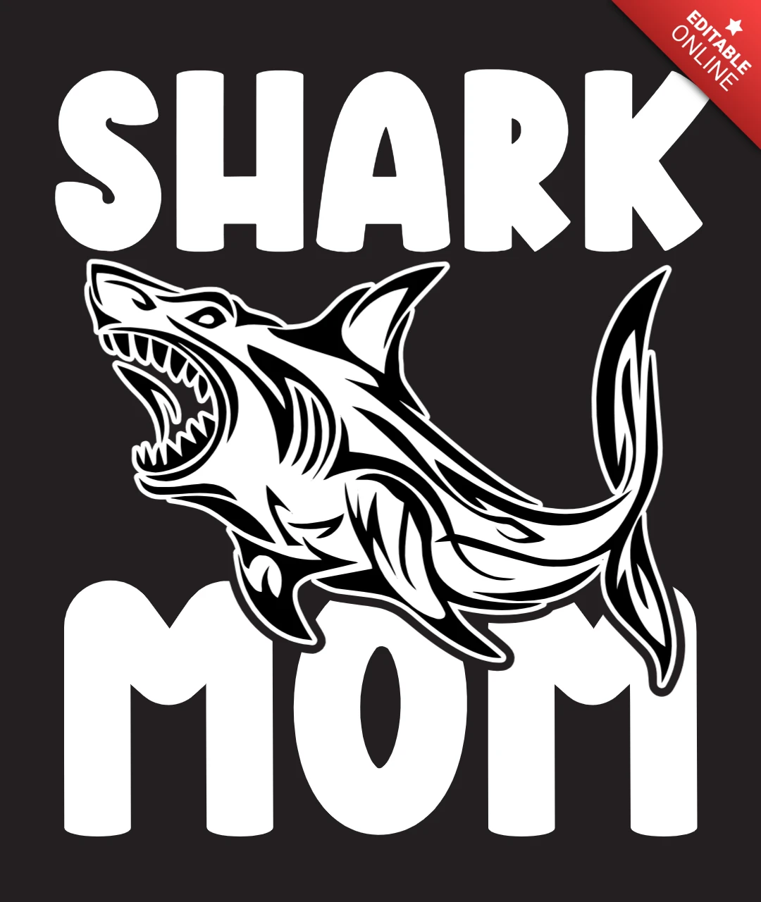Modello di maglietta per mamma squalo che pesca