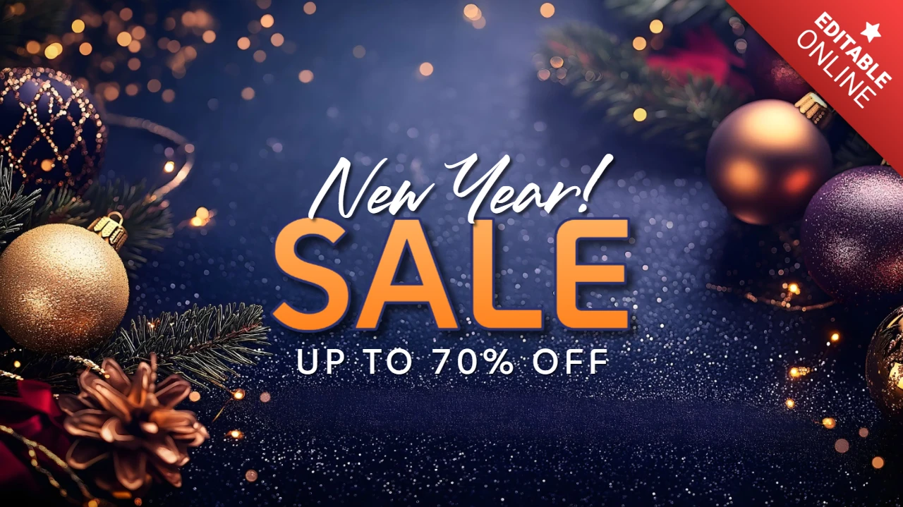 New Year Sale Festive New Year Card Design Template