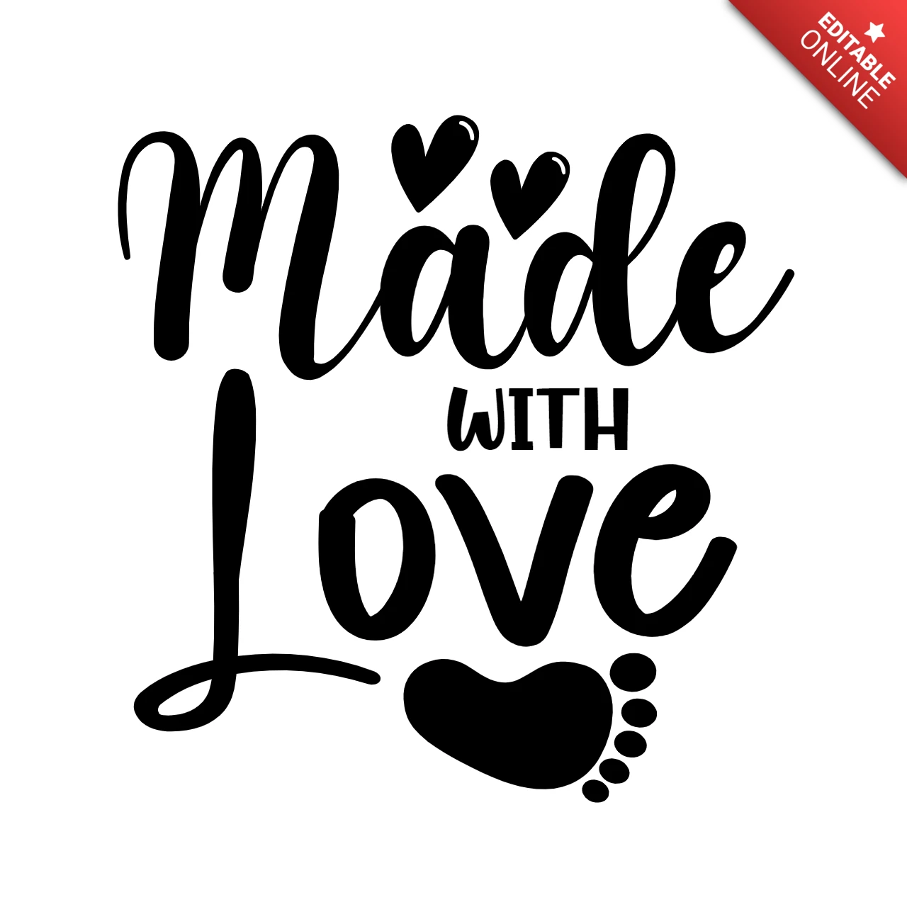 Made With Love Baby T-Shirt Design Template