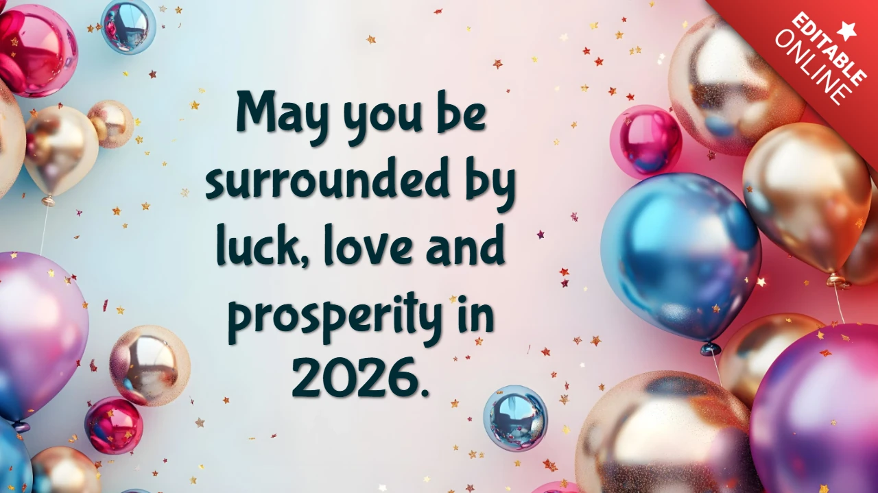 New Year Luck and Prosperity Card Design Template