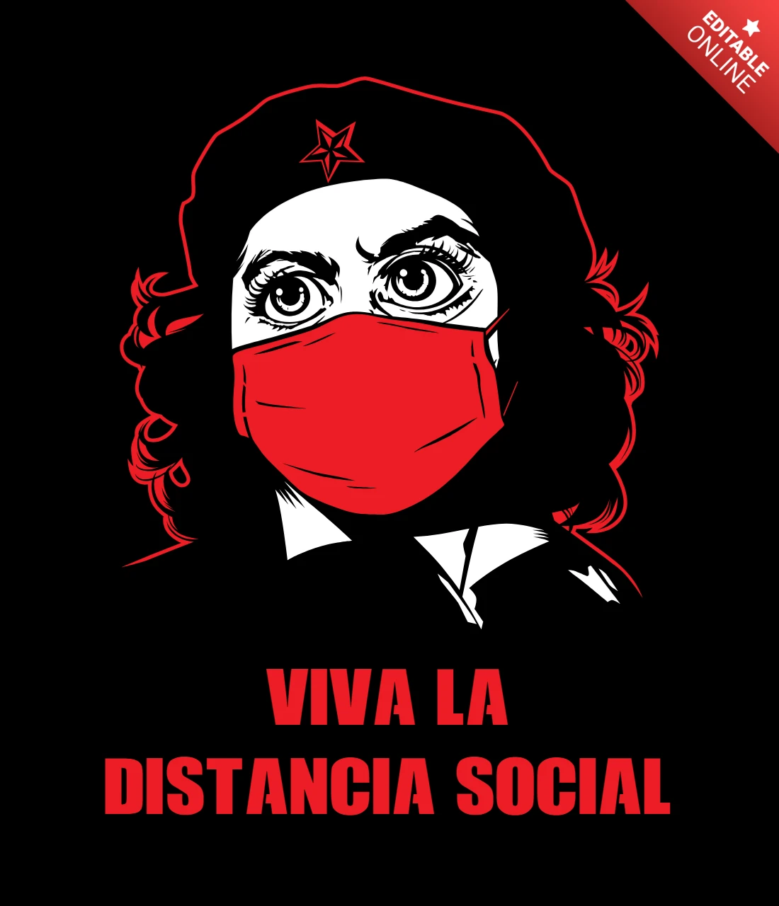 Che Guevara Woman Parody T-shirt Design Template