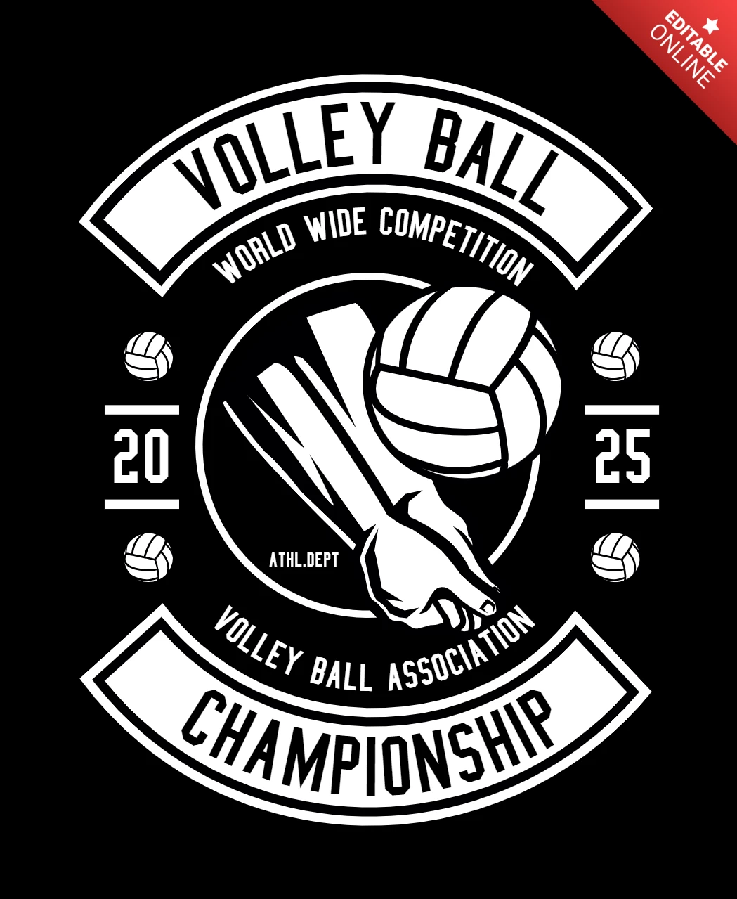 Volley Ball Championship T-shirt Design Template