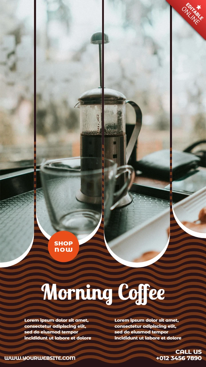 Morgenkaffee instagram story post design Vorlage