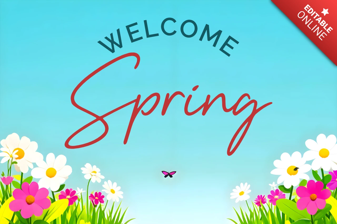 Willkommen Frühling floral Design-Vorlage für saisonale Feiern