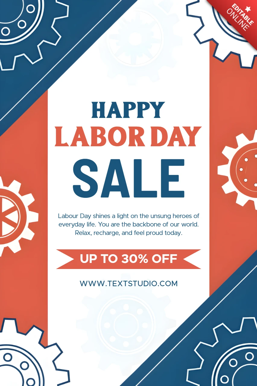 Labor Day Sale Template - Bold Geometric Design for Promotions