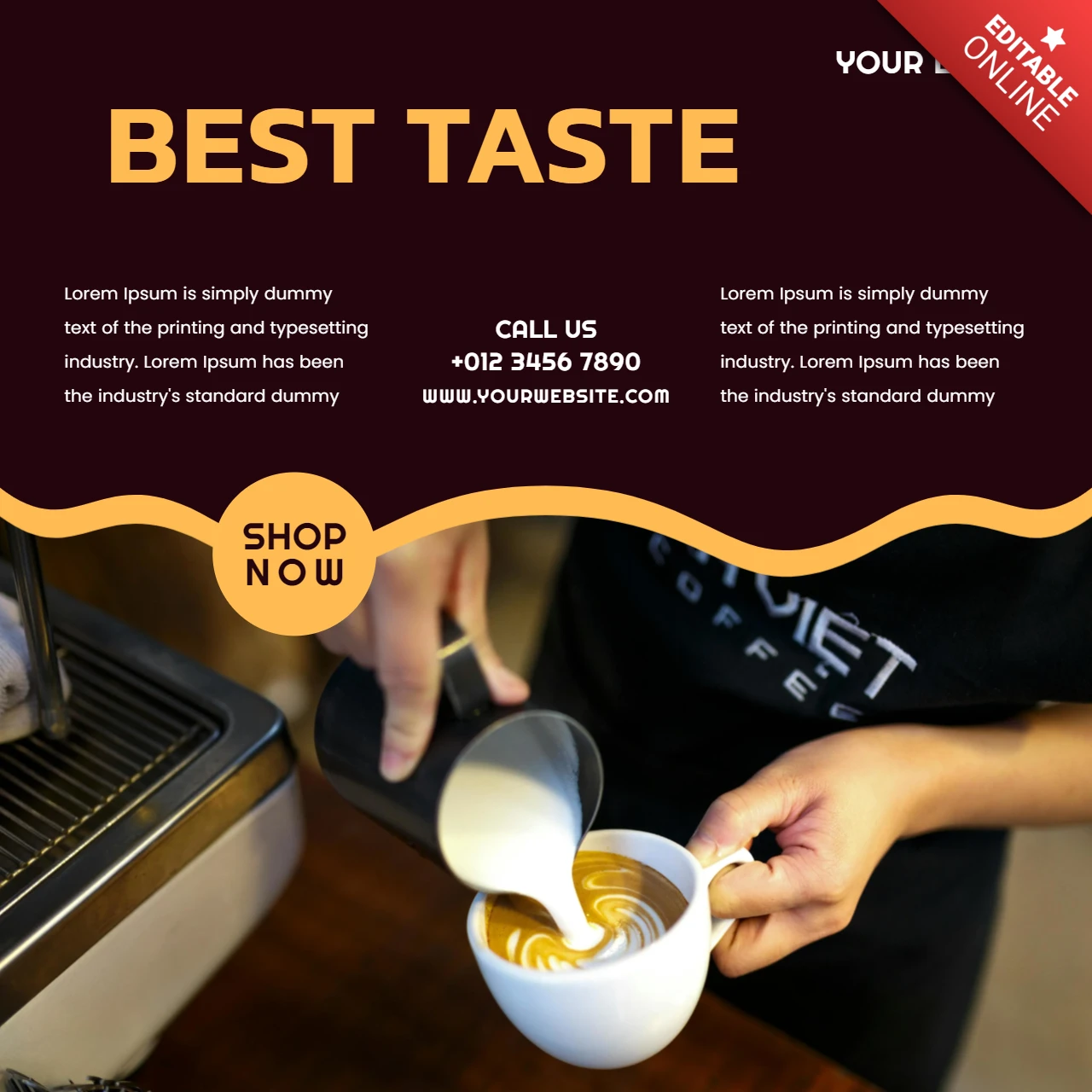 Best Taste Coffee Instagram Post Design Template
