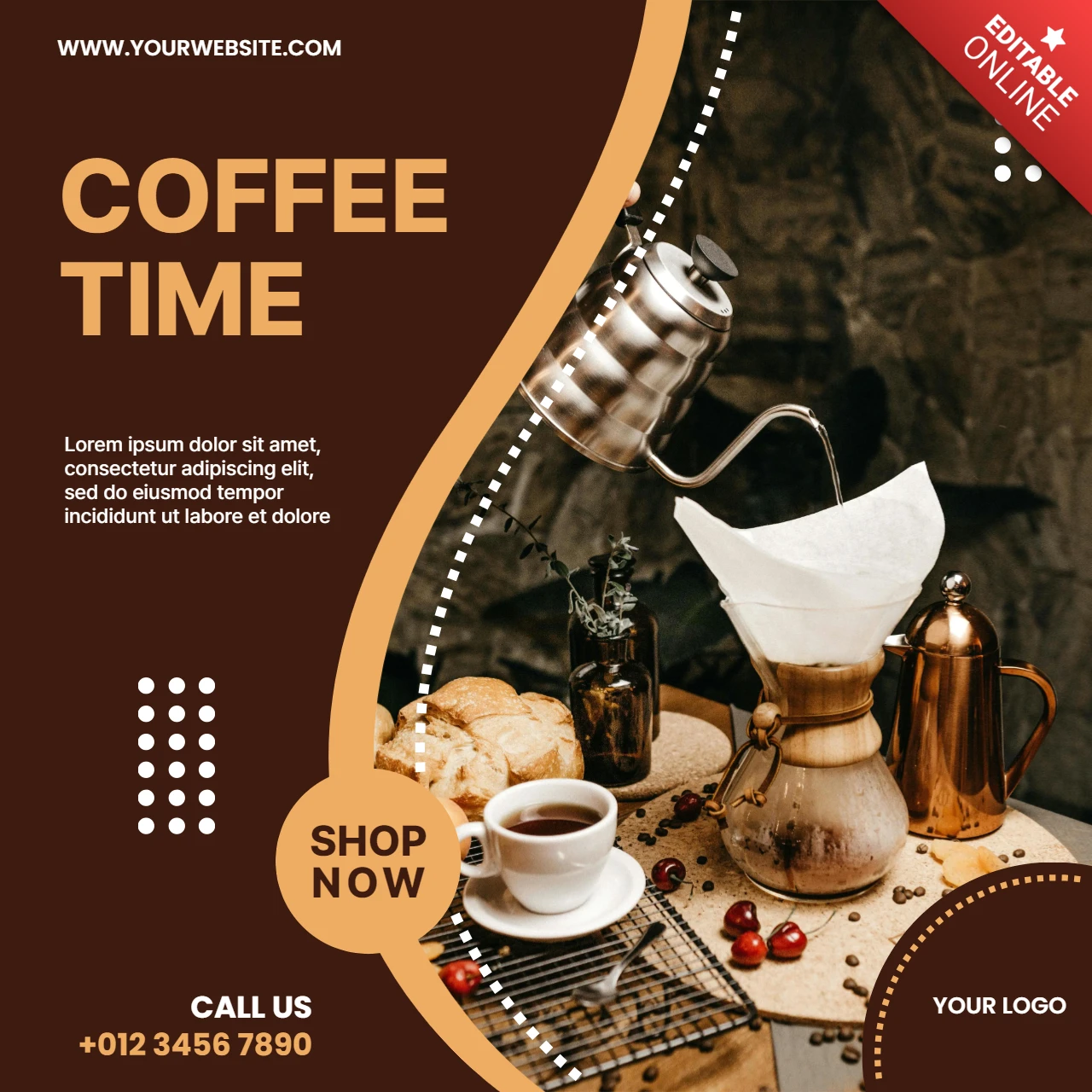 Coffee Sale Instagram Post Design Template