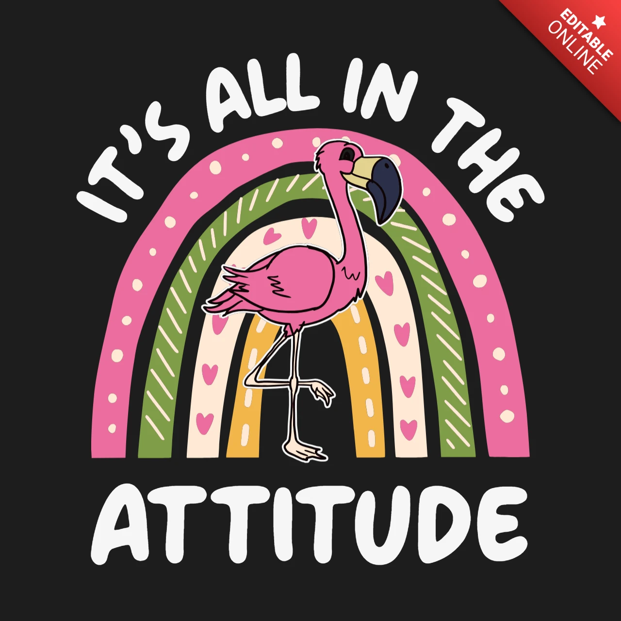Es ist alles in der Haltung Flamingo T-Shirt-Design-Vorlage