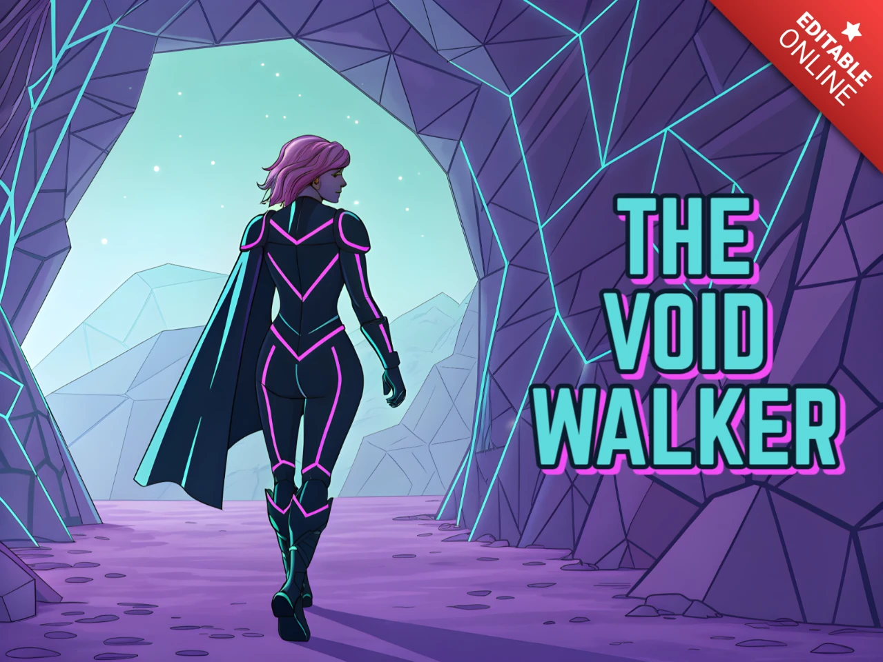 Futuristic Design Template for The Void Walker Character Illustration