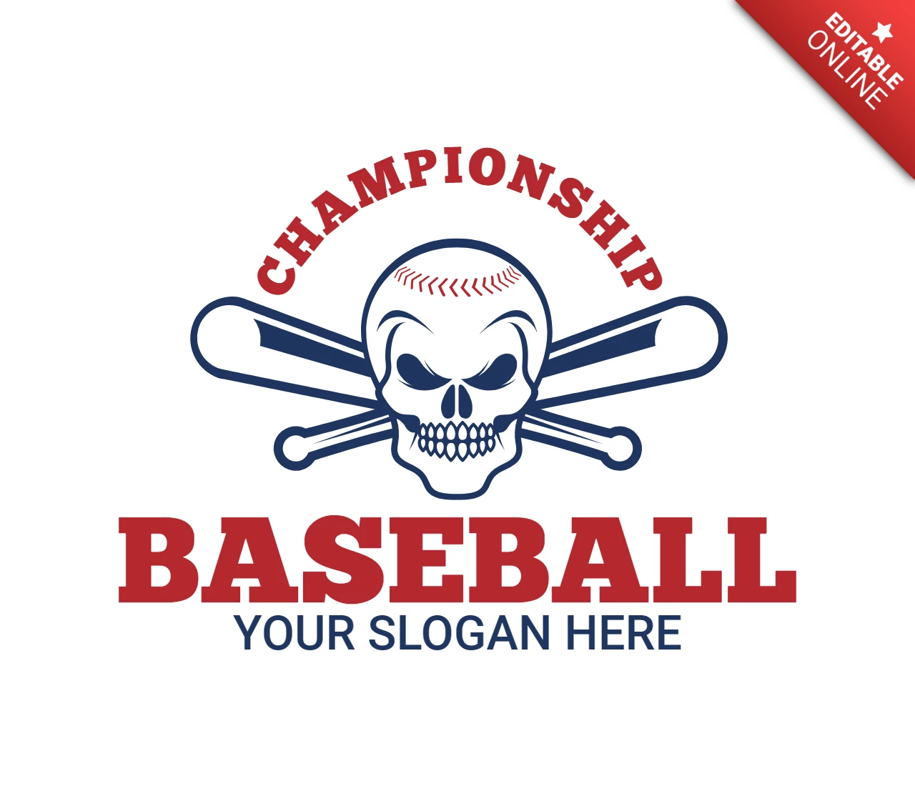 Modèle de conception de logo de sport de championnat de baseball
