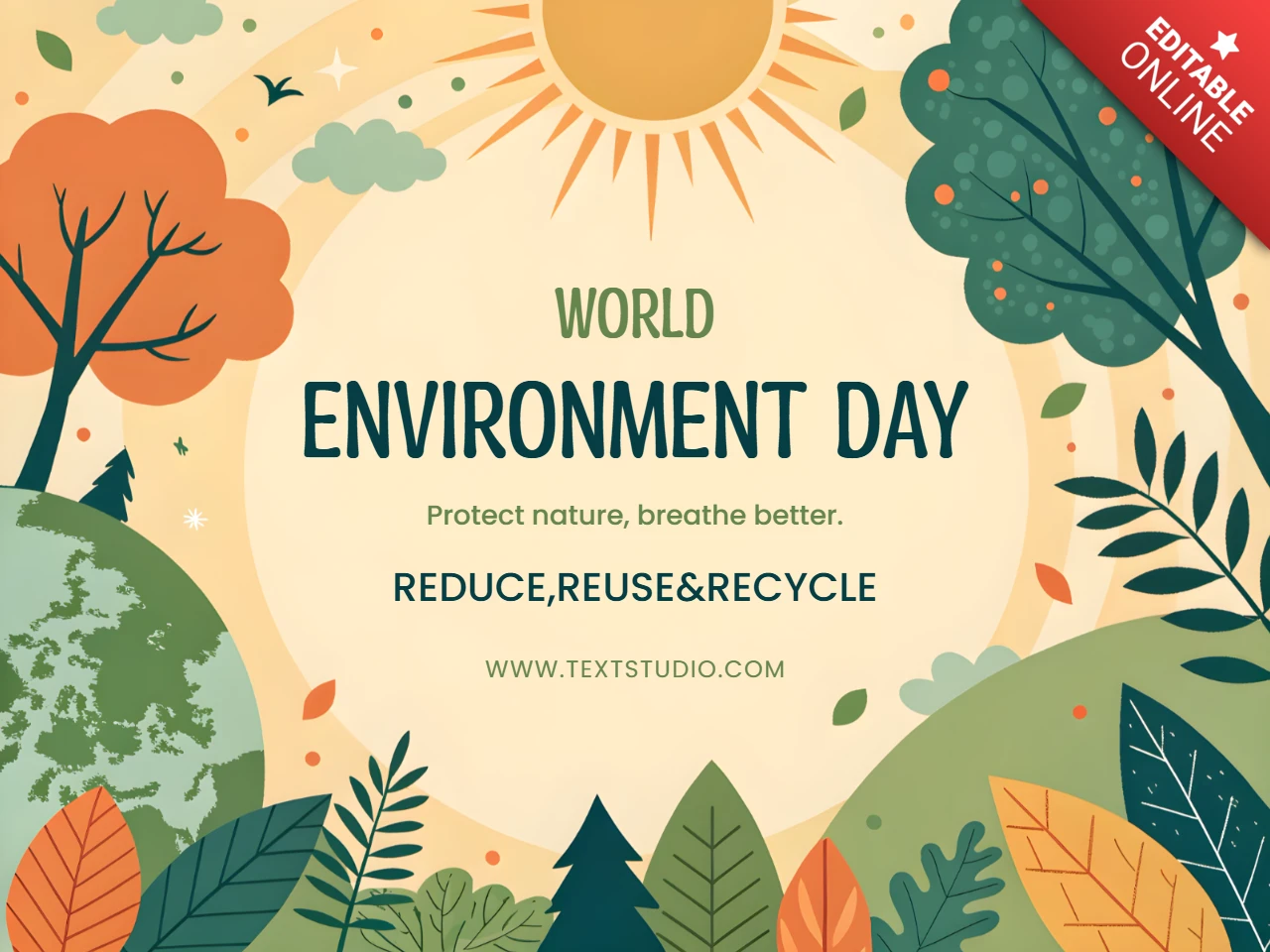 Nature-Inspired Editable Template for World Environment Day Design