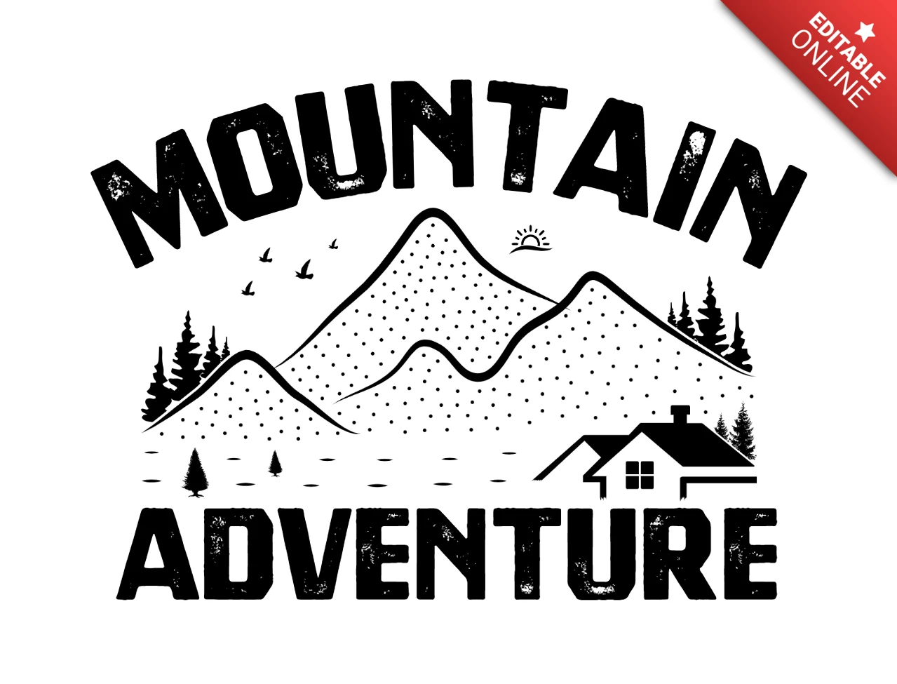 Berg abenteuer t-shirt design vorlage