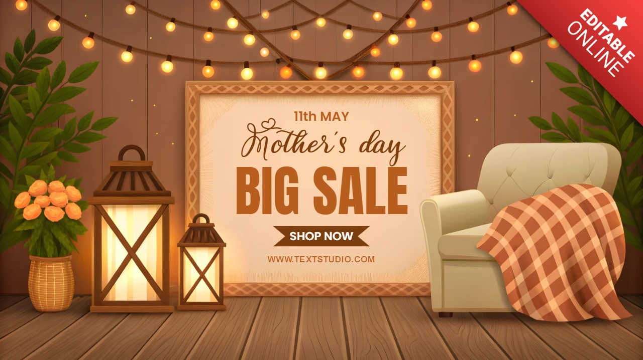 Cozy Mother's Day Sale Template Design with Rustic Charm