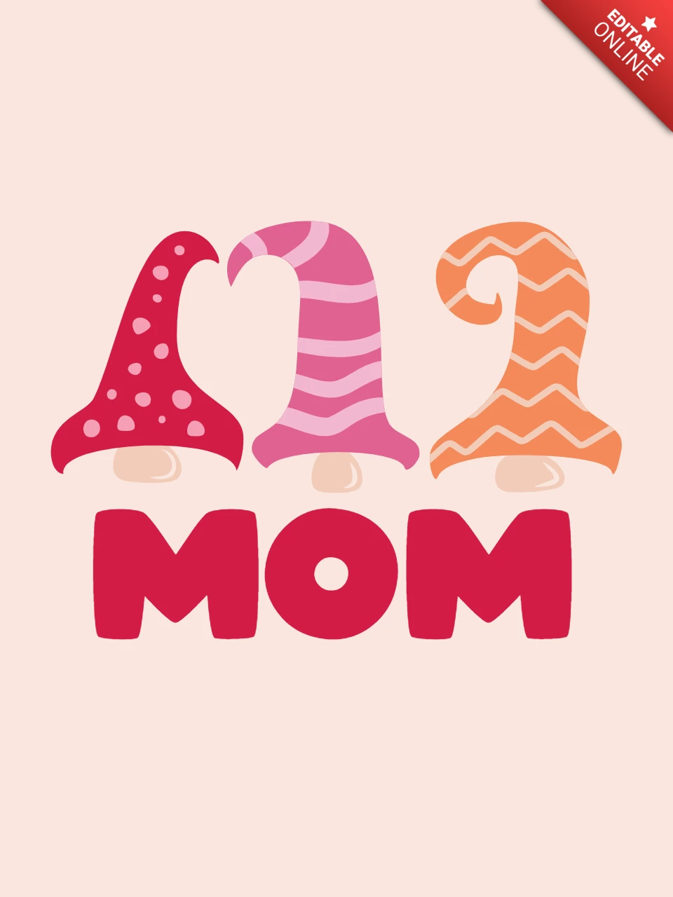 Diseño de plantilla de camiseta de gnomos para el Día de la Madre