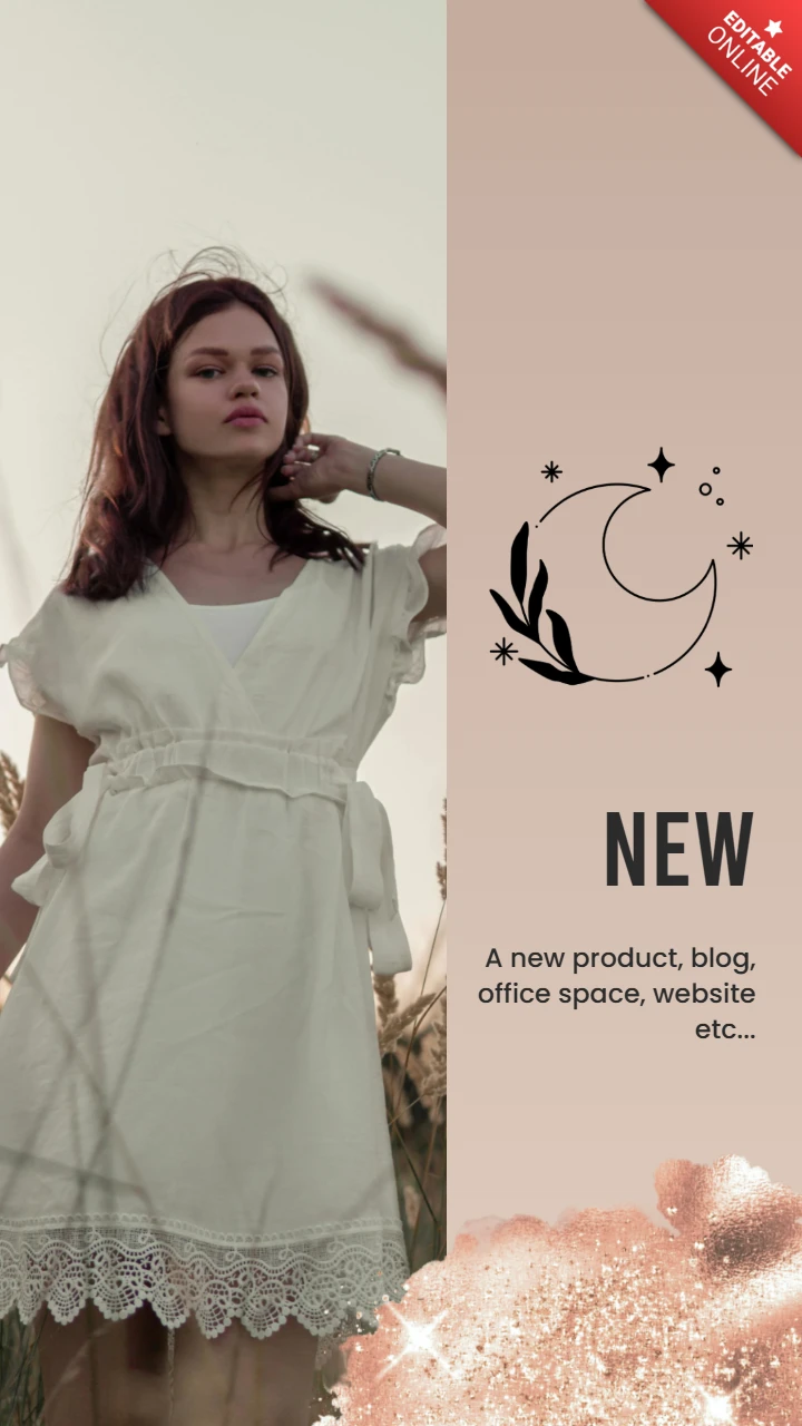 Elegant White Dress and Inspiring Outdoor Instagram Story Post Design Template