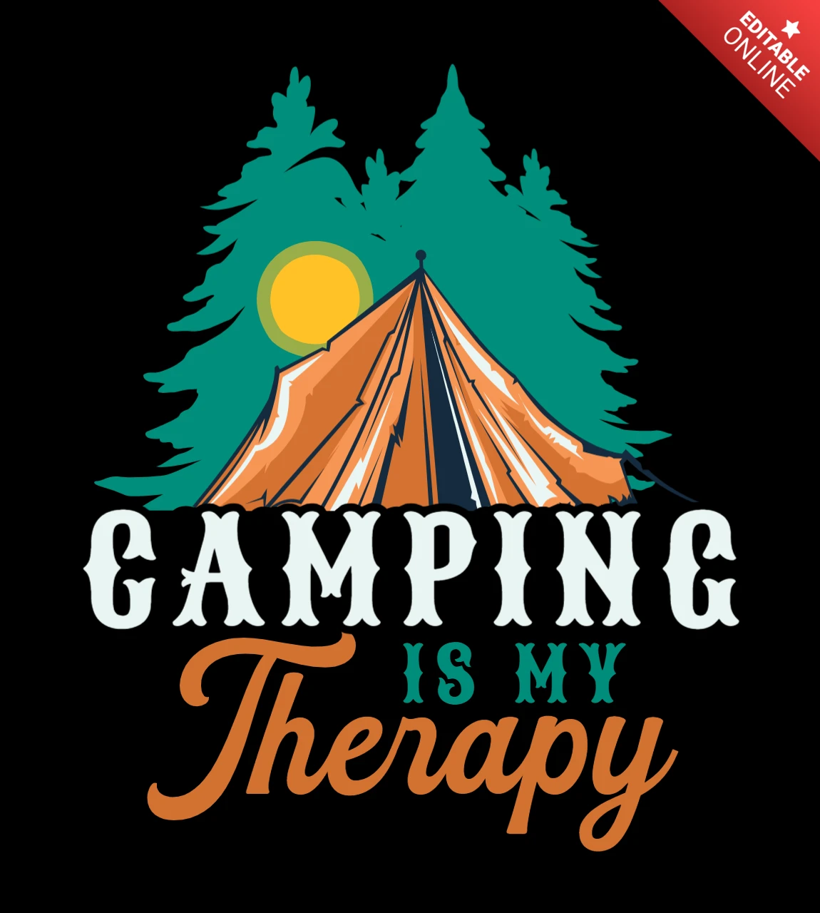 Le camping est ma thérapie - modèle de t-shirt