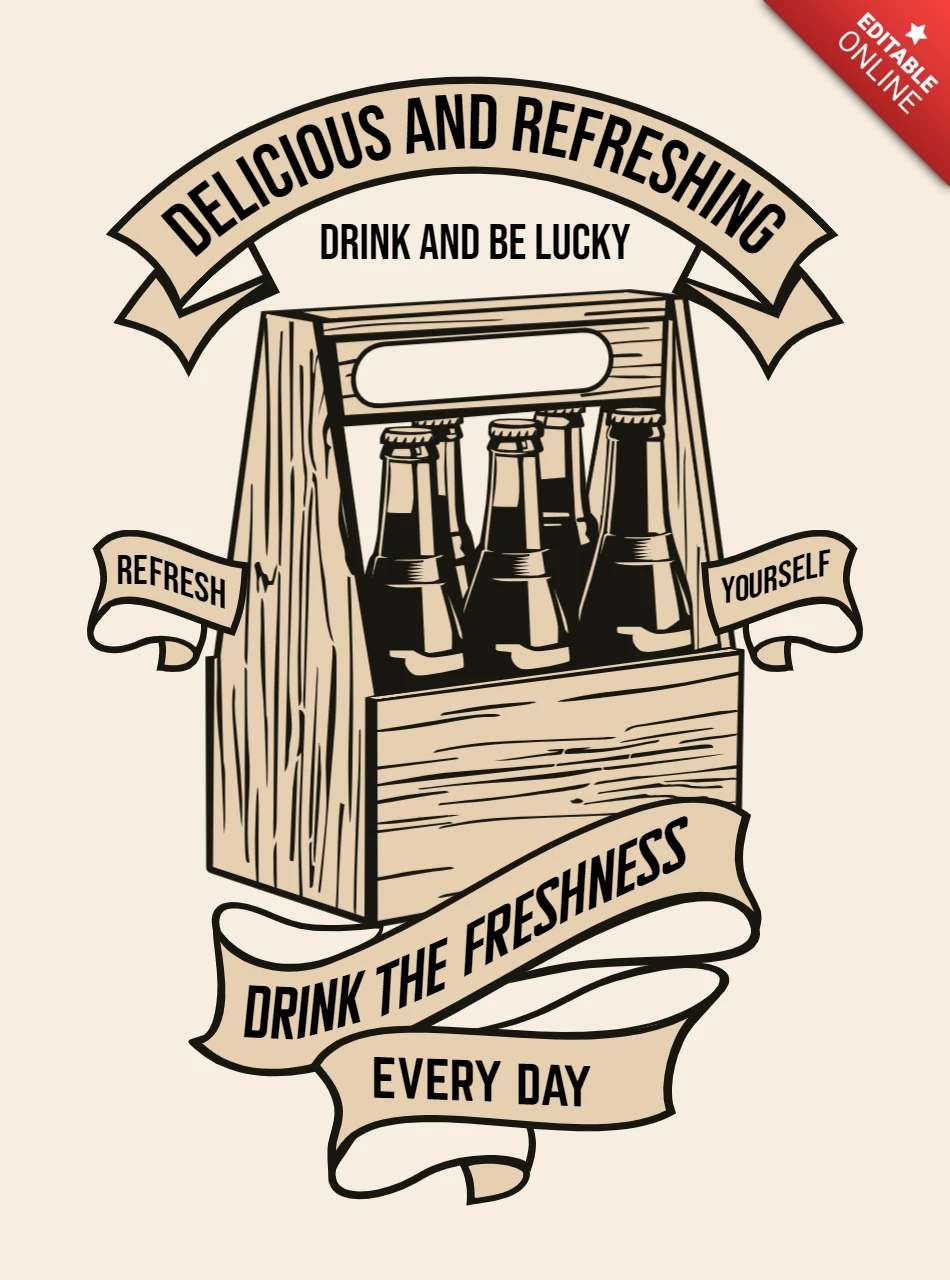 Modelo de design de camiseta de cerveja fresca