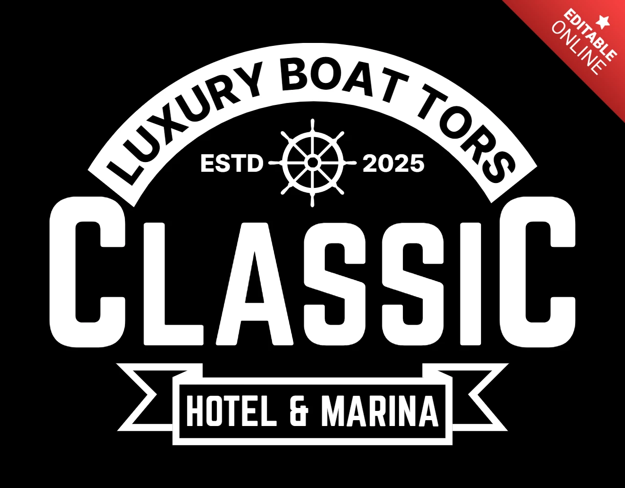 Luxury Boat Hotel Logo Design Template