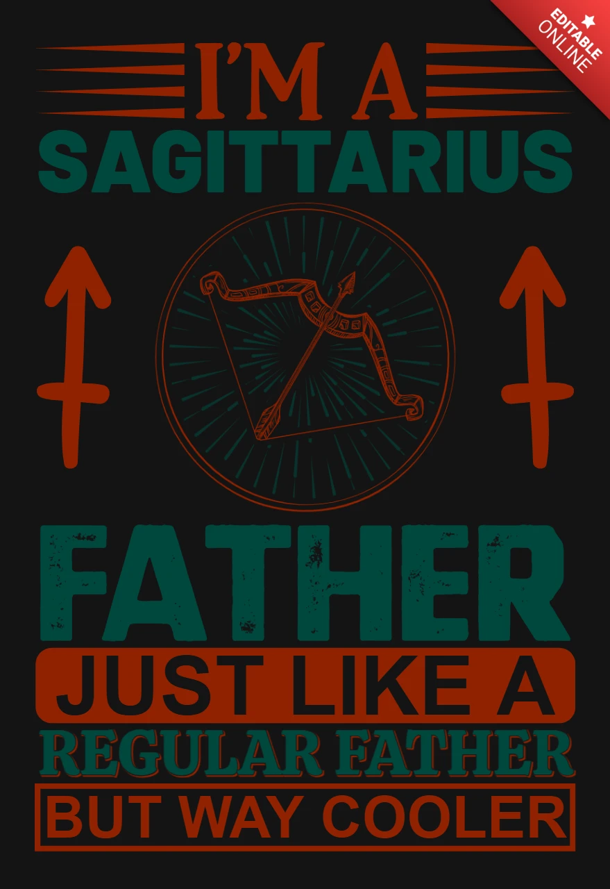 Ich bin ein sagittarius vater sternzeichen t-shirt design vorlage