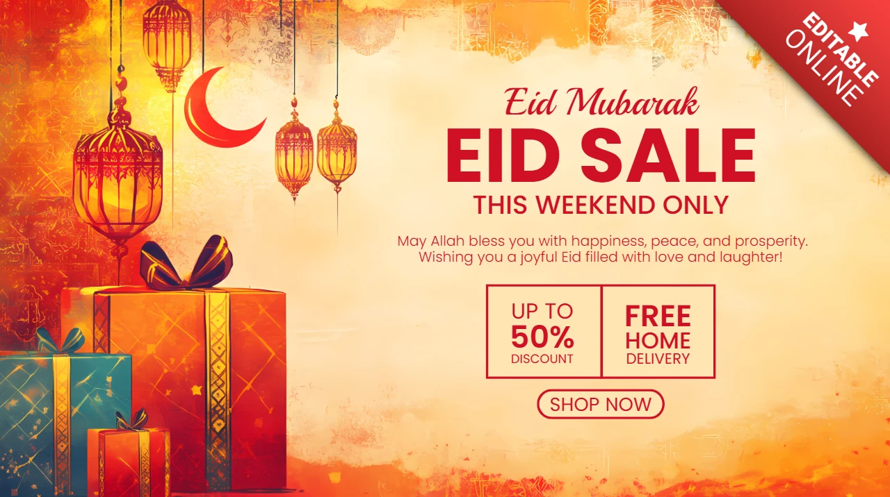 Eid mubarak verkoopsjabloon - feestelijk ontwerp voor weekendpromoties