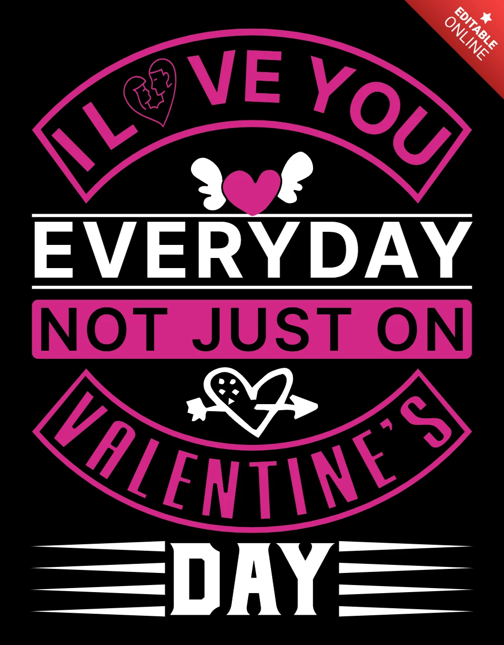 Valentine's Day Love Quote Design Template - Bold and Playful Style