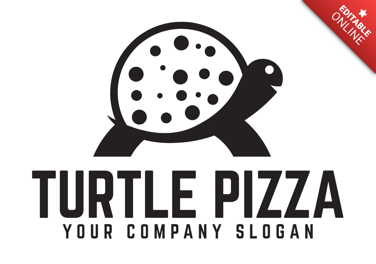 Modello di progettazione del logo della pizza tartaruga