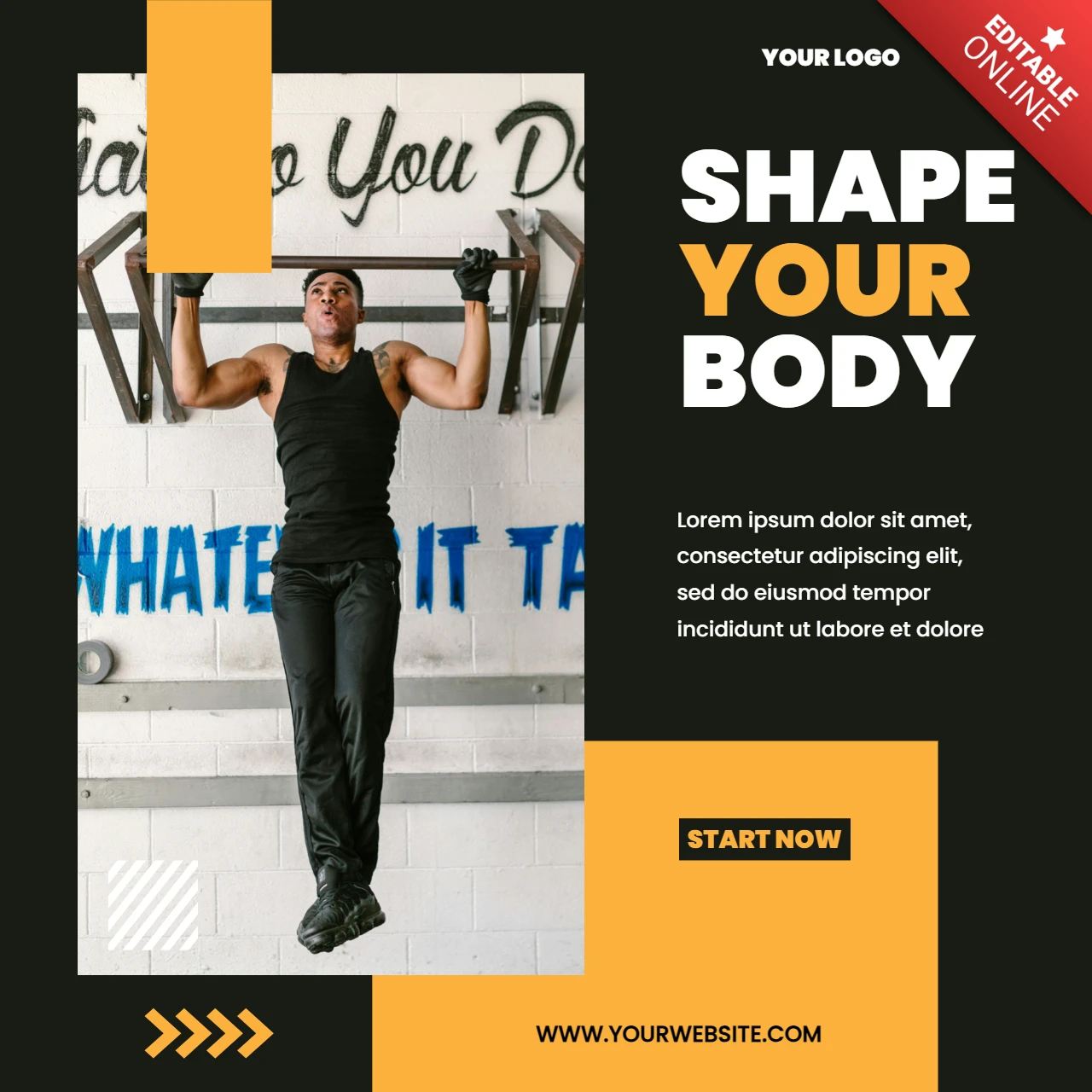 Eye-Catching Orange Promotional Instagram Post Design Template