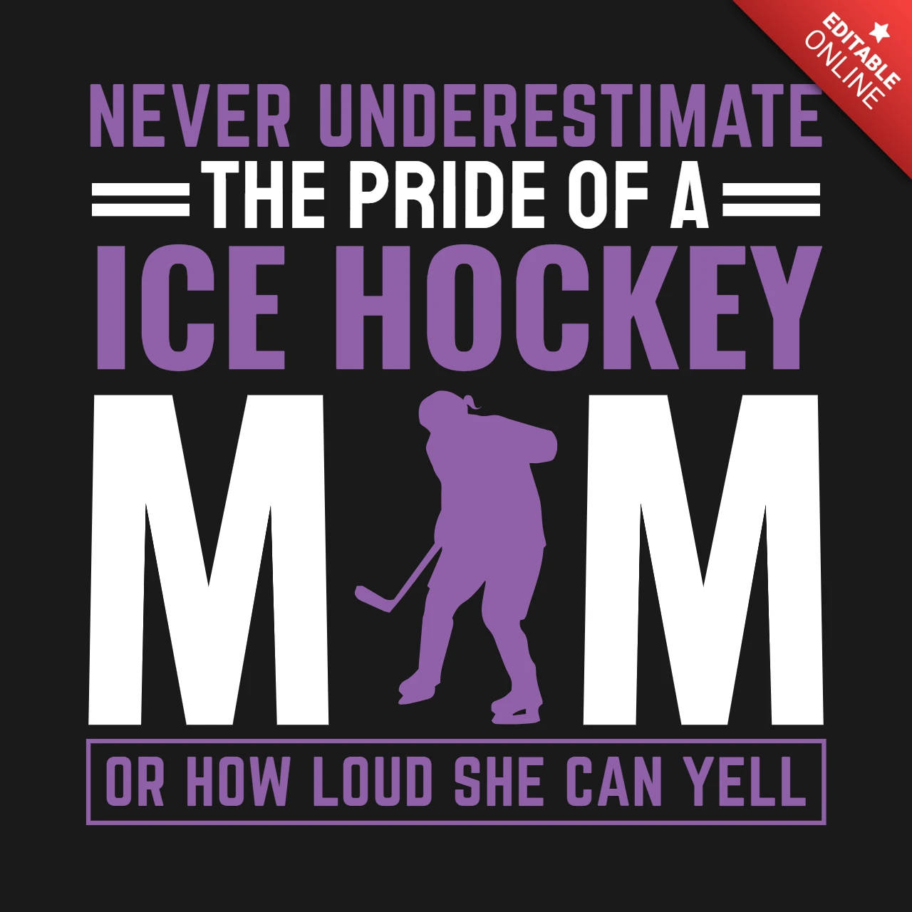 Unterschätzen Sie niemals den Stolz einer Eishockey-Mutter-T-Shirt-Design-Vorlage