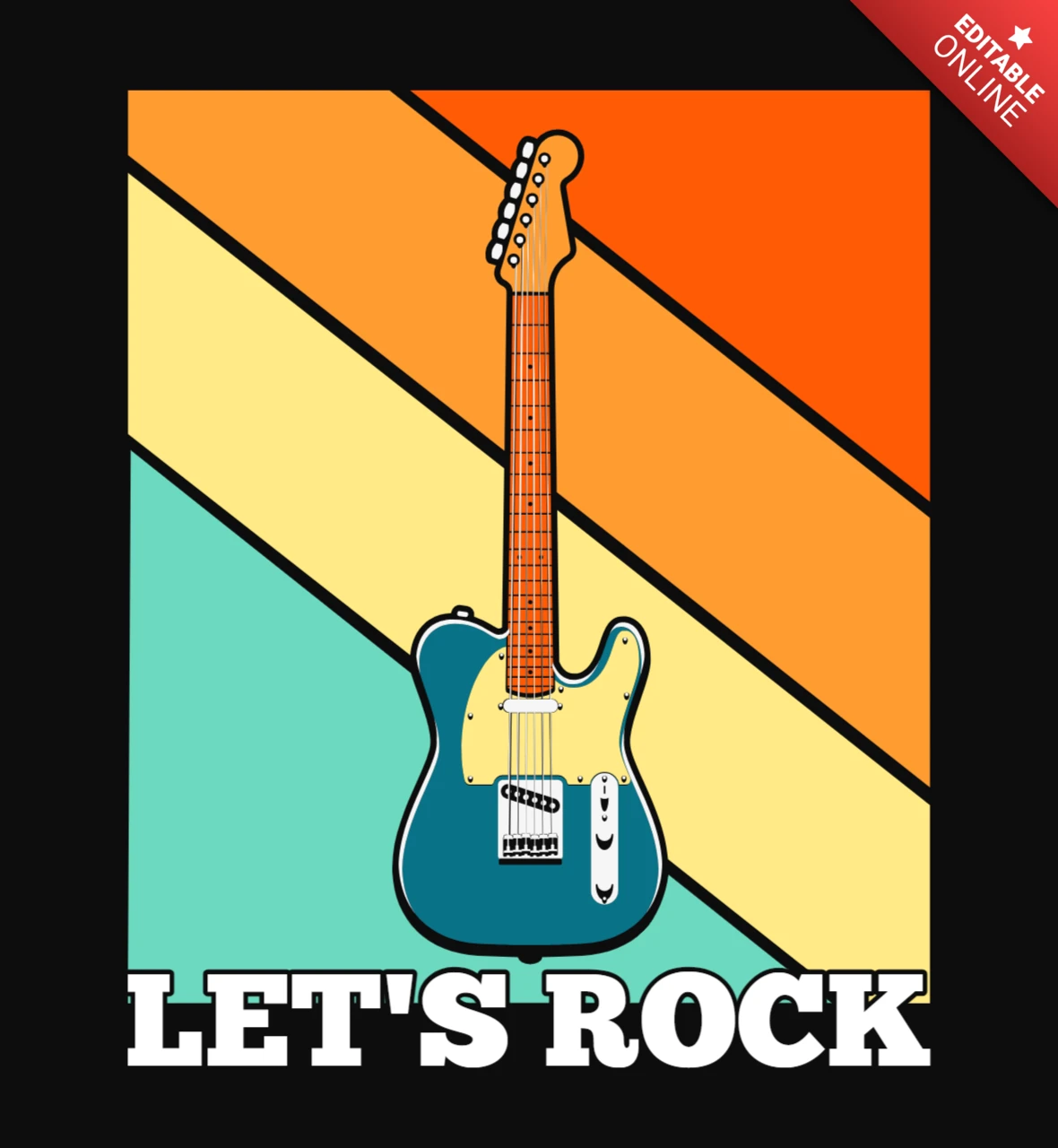 Let's rock musik t-shirt design vorlage