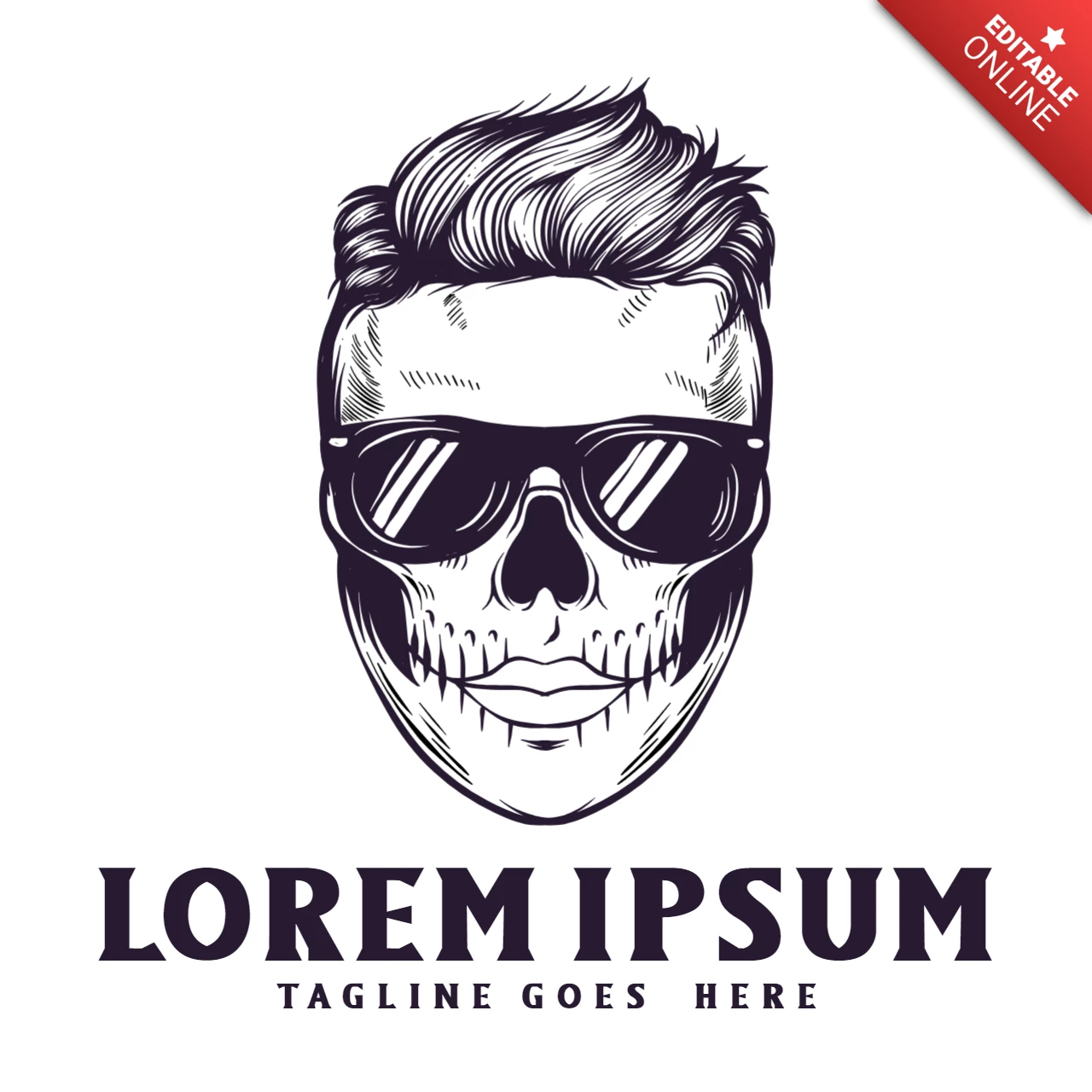 Punk Skull Logo Design Template