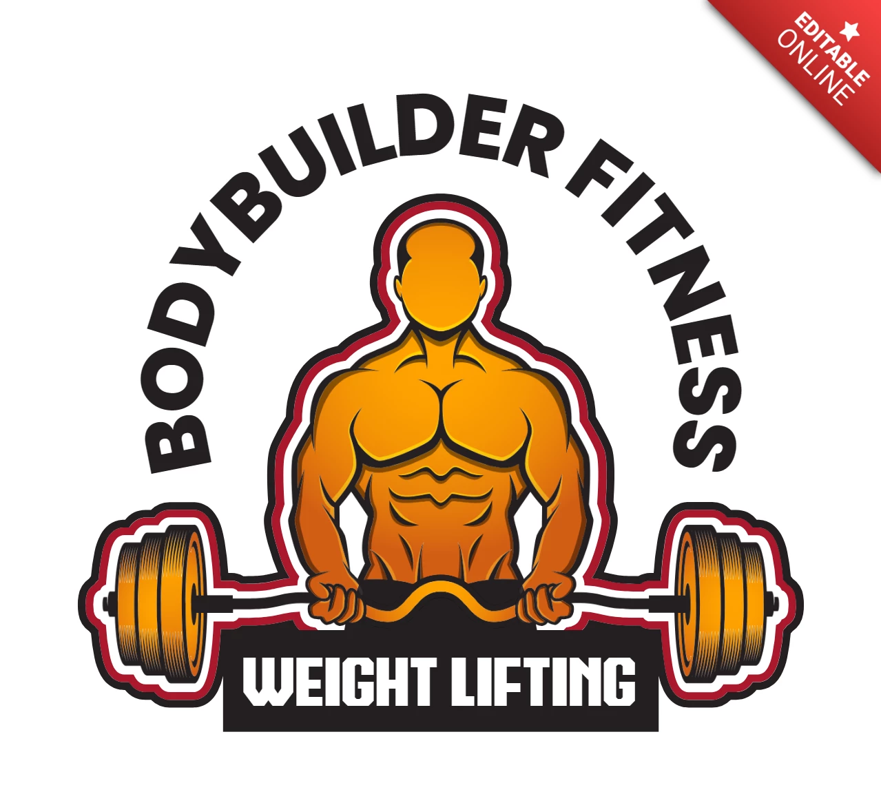 Fitness Gym Bodybuilder Logo Design Template