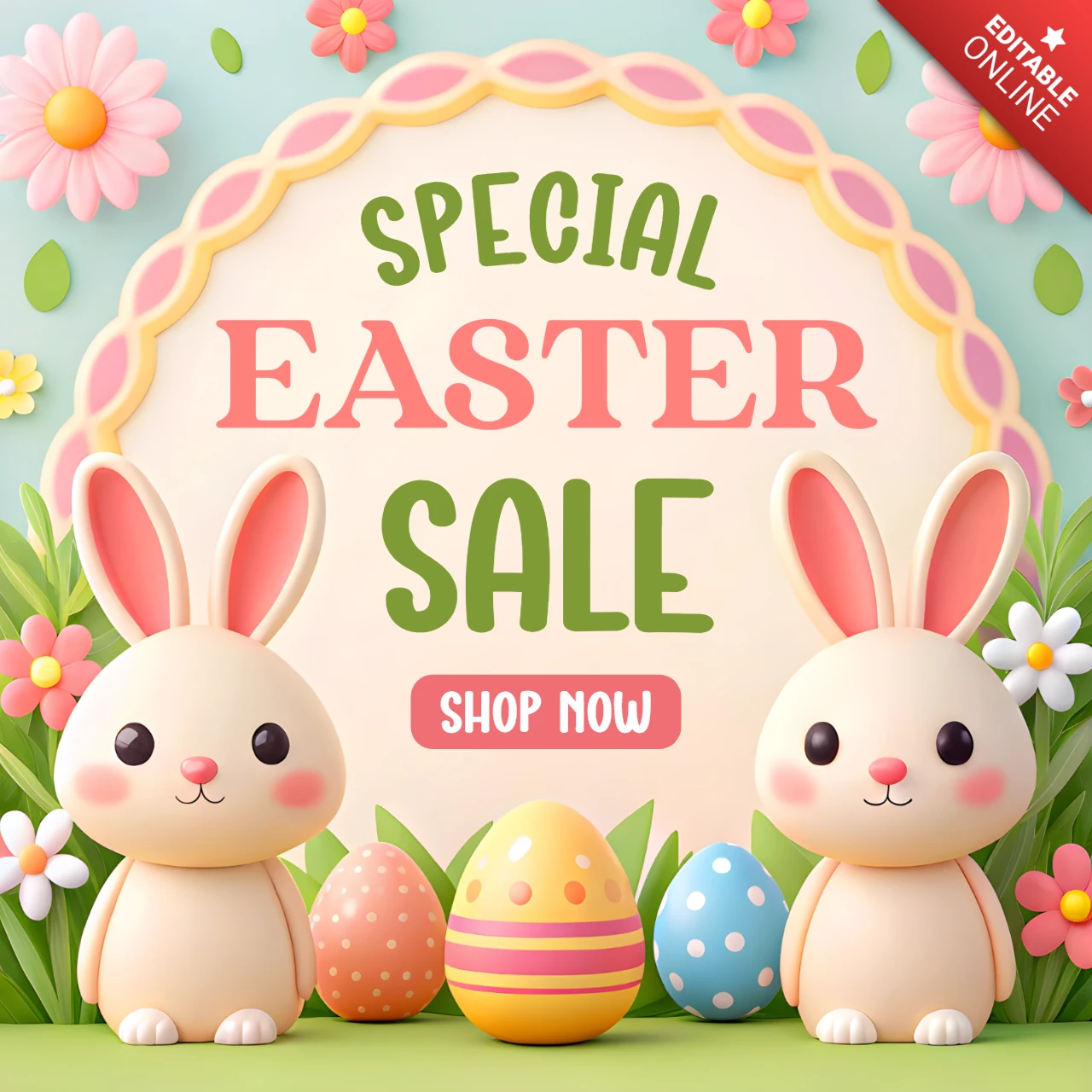 Whimsical Easter Sale Design Template for Festive Promotions